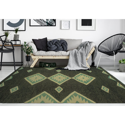 Jamey One-of-a-Kind 9' x 12' Rectangle Wool Area Rug in Beige and Green