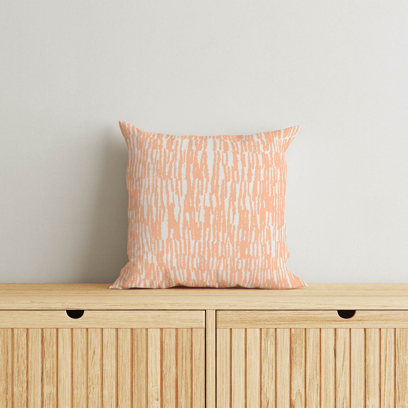 Coussin Strands, Pêche / orange, H 26 po x l 26 po