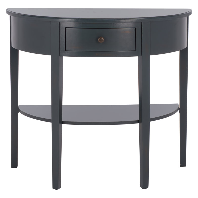 Console 33,9 po Durable Evangelyne - Table décorative compacte en bois massif pour le salon, le couloir, Bleu sarcelle foncé