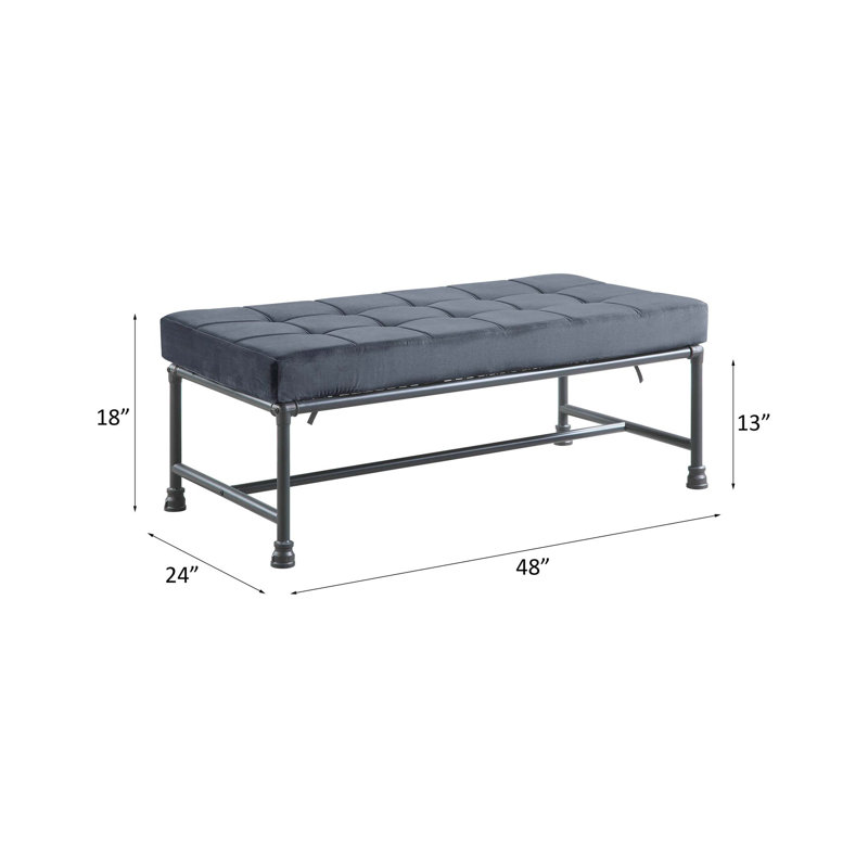 Comfortable Velvet Bench with Memory Foam Cushion for Relaxation