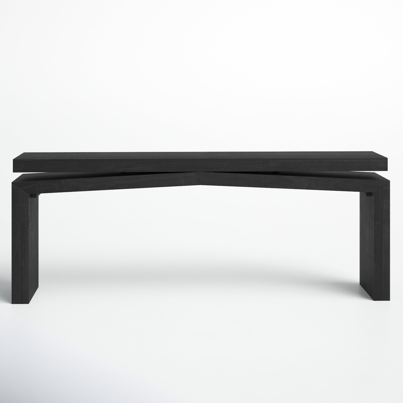 Henn Solid Wood Console Table, Aged Black Pine, 30.75" H x 78.75" W x 15" D