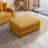 Upholstered Orange Square Corduroy Ottoman with Solid Wood Legs, Single Ottoman Modular Part For Sectional Sofa-1655143564-1673159786