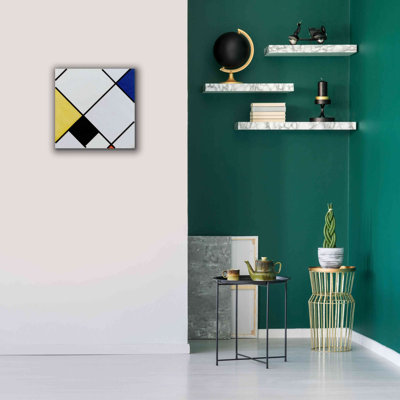 «Eriny L losange Composition with Jaune, noir, bleu, rouge et gris, 1921 sur toile» par Piet Mondrian