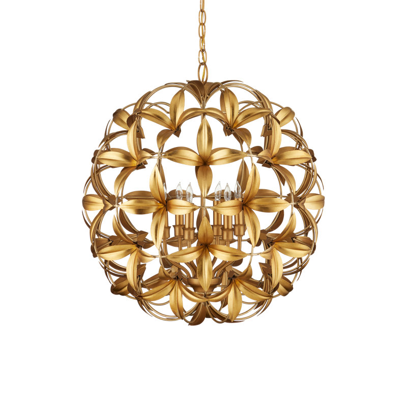 Helenium 6 - Light Wrought Iron Chandelier
