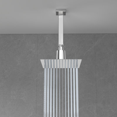 Pommeau de douche mince à effet pluie, fixation au plafond, style carré