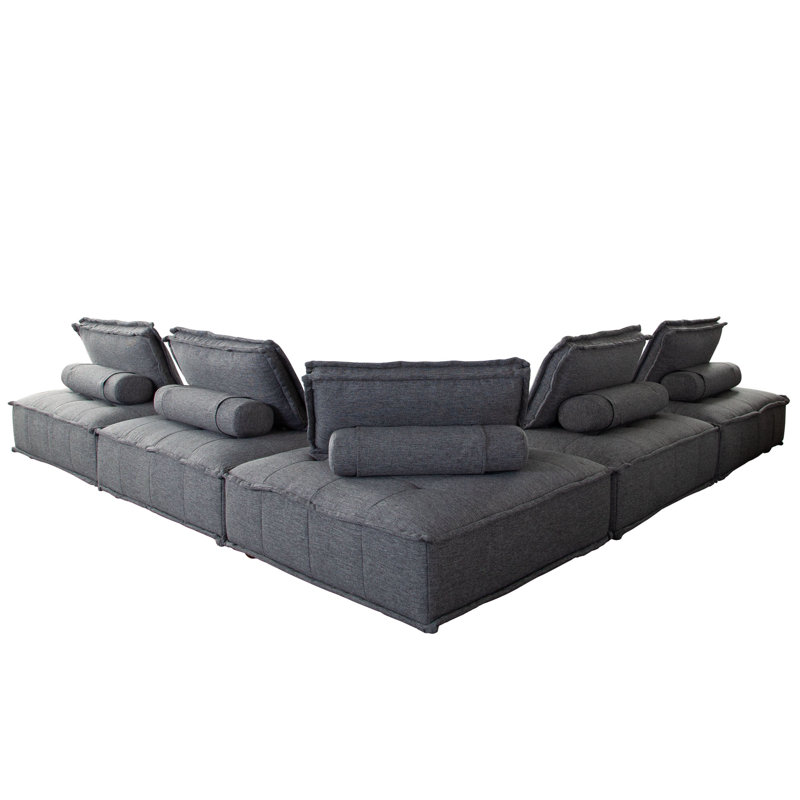 Platform Upholstered 180 " Seating Component, Gray 100% Polyester