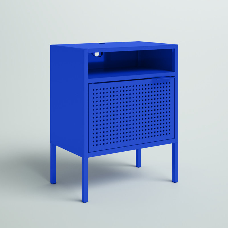 Zander 19'' W Metal Nightstand, Blue