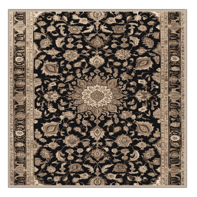 Machine Washable Persian Brown Area Rug