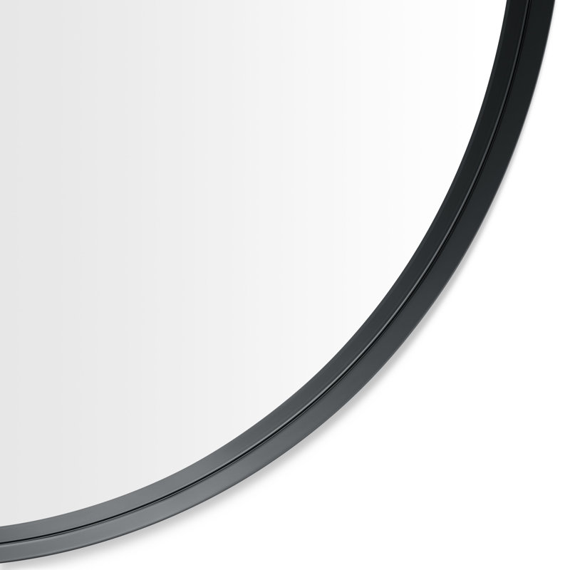 Hoopla Metal Round Wall Mirror, Oblivion, 46" x 46"