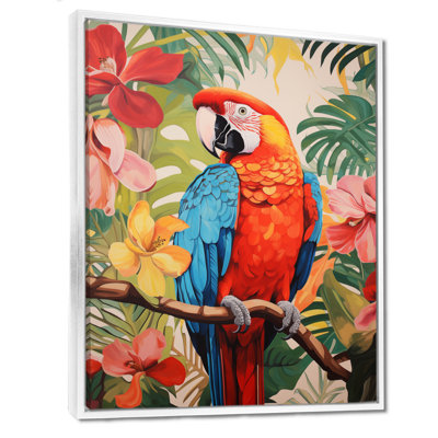 Red Blue Parrot In The African Jungle - Parrot Wall Art