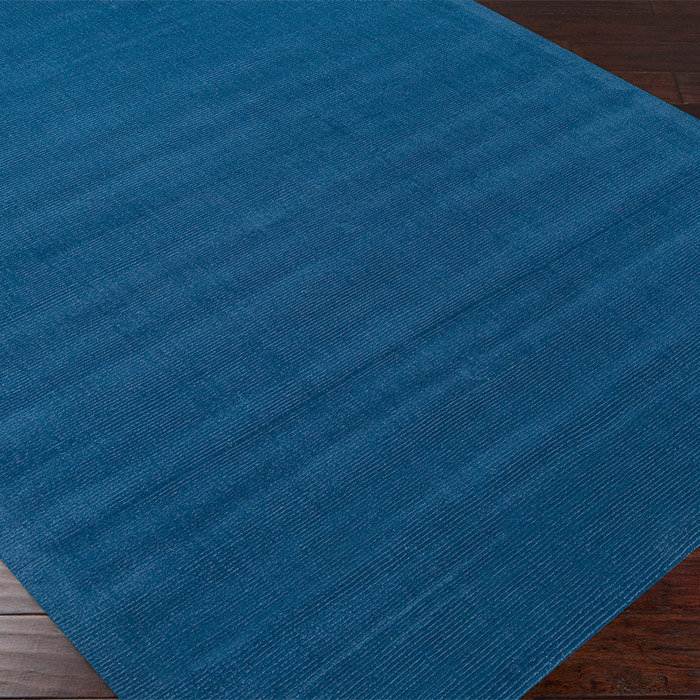Crowe Handmade Wool Dark Blue Area Rug, Rectangle 3'3" x 5'3"