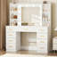 Elowen 105cm Dressing Table with Lights, 9 Drawers and Jewelry Hooks