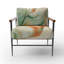 Green Flowing Petals - Fauteuil d'appoint rembourré abstrait-112889594