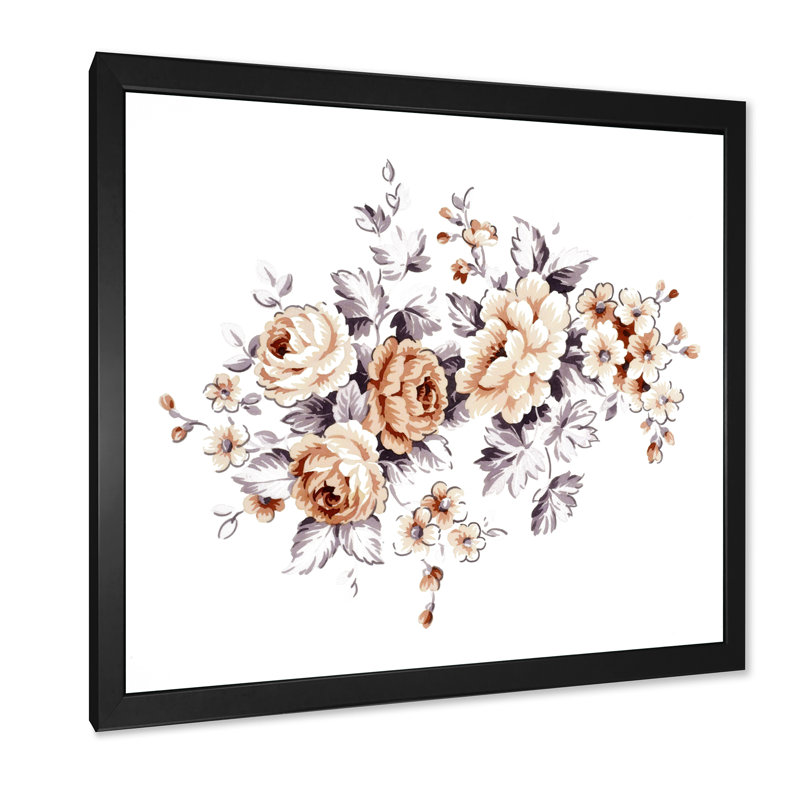 Roses sauvages roses - Peinture sur toile, H 36 po x l 36 po x 1,5 po, Cadre photo noir