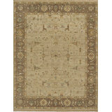 Hand Knotted Wool Oriental Area Rug in Beige/Brown/Green/Red