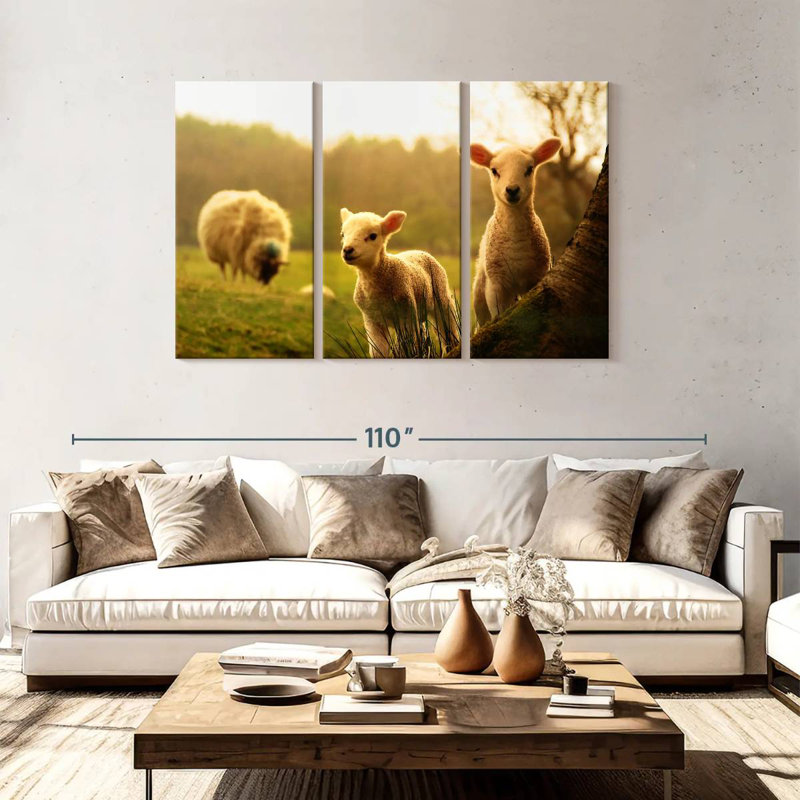 Brampt Baby Lambs, 48" H x 74" W