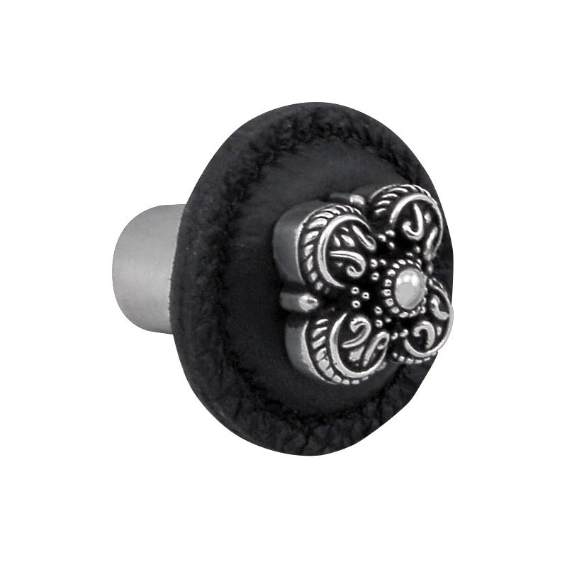 Napoli Mushroom Knob, Black, Antique Nickel