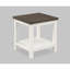 Table 3 pièces en bois avec tablette ouverte au design, finition brun blanc pour les tables de salon et de rangement inférieur, finition