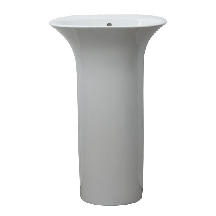Barclay 18'' White Fireclay Oval Bathroom Sink with Overflow