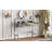 Chic Mirrored Makeup Vanity Desk with Storage and Charging Feature for Bedroom