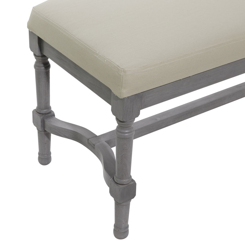 Alphus Linen Upholstered Bench, Gray
