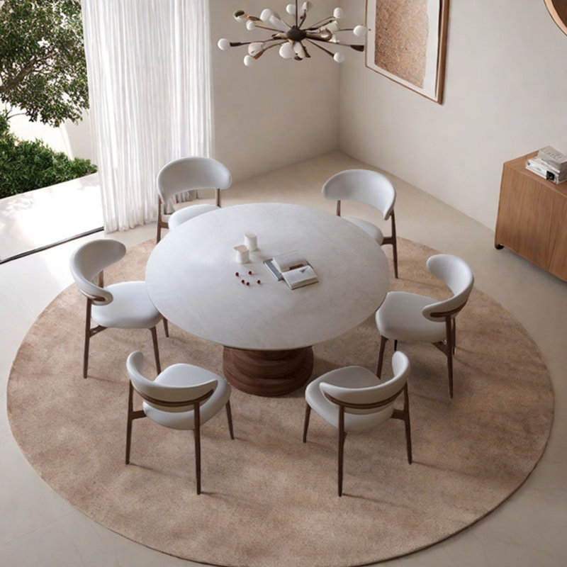 Ensemble rond de pierres frittées uniques, H 29,53 po x L 53,15 po x l 53,15 po