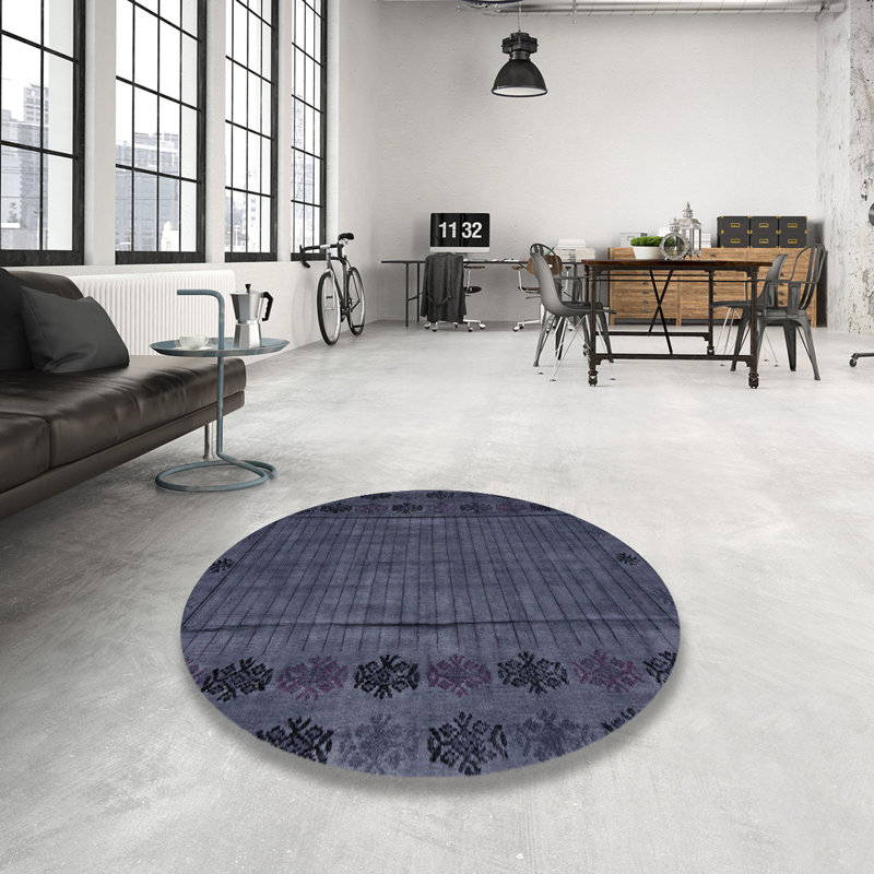 Tapis décoratif multicolore à motif abstrait, Rond 7 pi