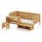 Wooden Twin Size Daybed With Storage Shelves And Lockers, Multi-Functional Bed With Study Desk And Matching Stool-107727056