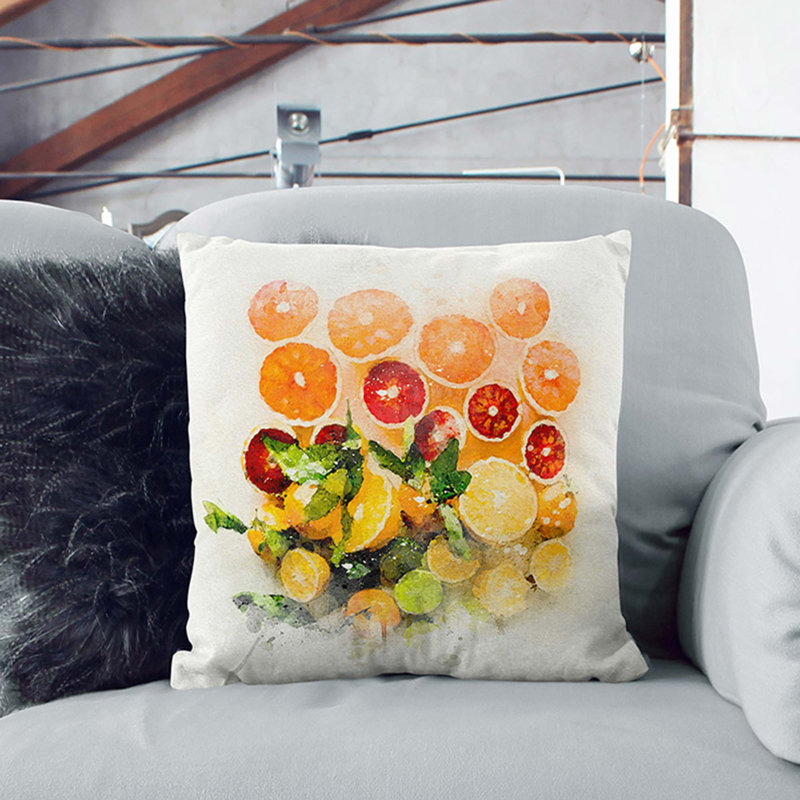 Abstract Square Cushion, White, 40cm H x 40cm W x 15cm D