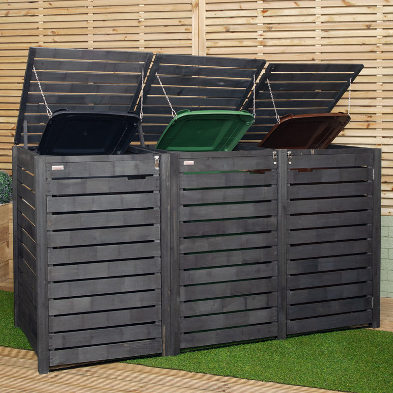 Samuel Alexander Wooden Triple Bin Store