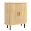 Bar à vin cannelé 28 po, armoire à vin moderne avec support à 8 grilles, tablettes réglables, portes tambour et rangement latéral caché