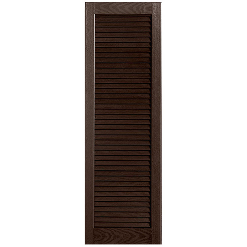 Paire de volets à persiennes droites, 53 po, 15 po, Brun