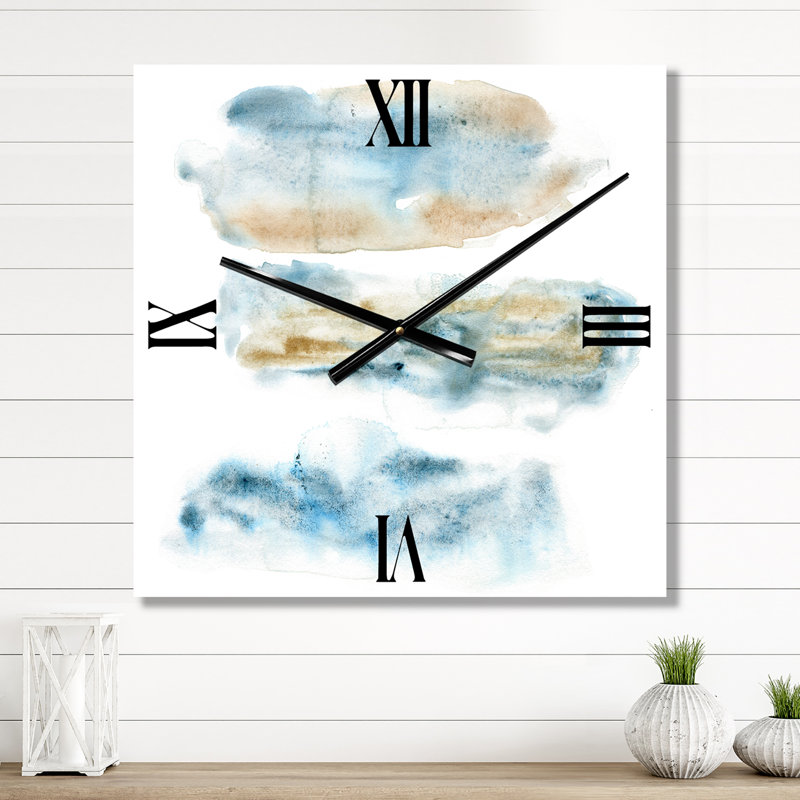 Abstract of Dark Blue Clouds III - Horloge murale moderne, Moyen