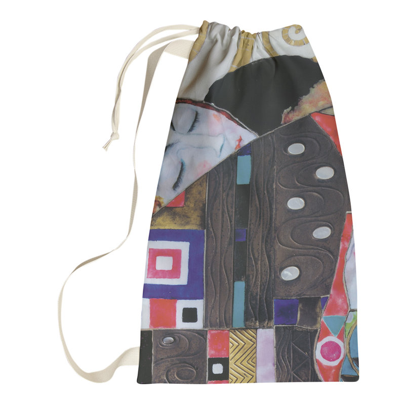Sac à linge Embrace, Petit (H 64 po x l 20 po x P 1,5 po), Brun / Rouge