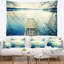 Tapisserie de soleil au-dessus de tranquil lake avec accessoires suspendus en polyester inclus-28490036