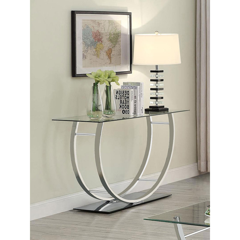 Nyvian 48'' Glass Top Console Table, Clear