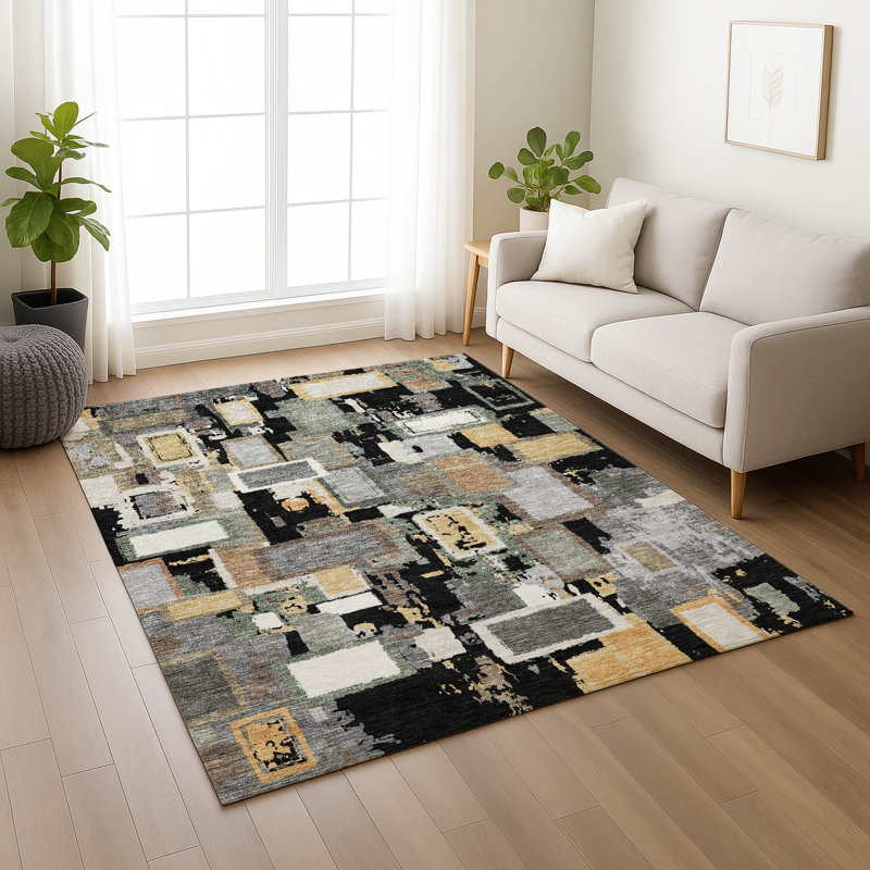 Machine Washable Indoor/Outdoor Boruta ACN2246 Geometric Rug, Rectangle 2'6" x 3'10"