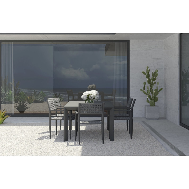 Naples Dining Chair, Matte Charcoal/Pearl Gray