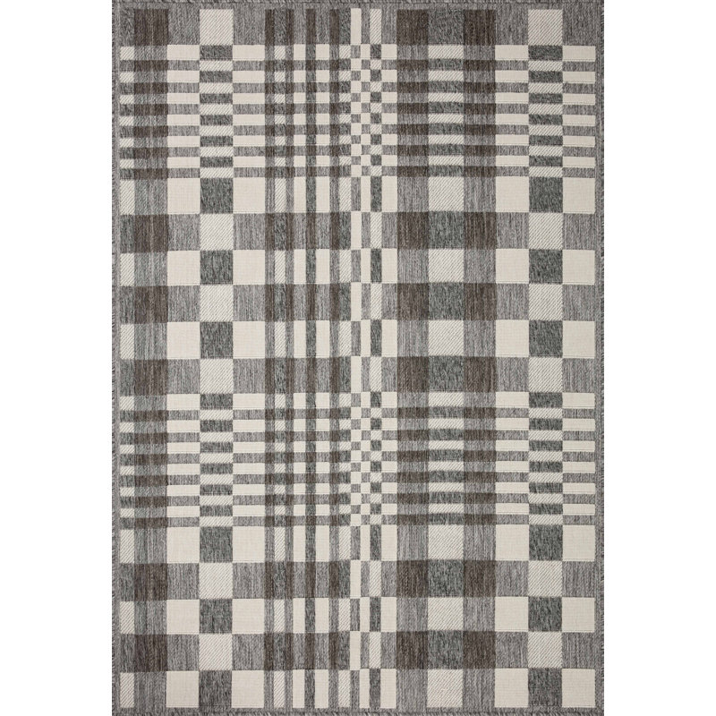 Plaid Indoor / Outdoor Rug, Rectangle 3'11" x 5'11"