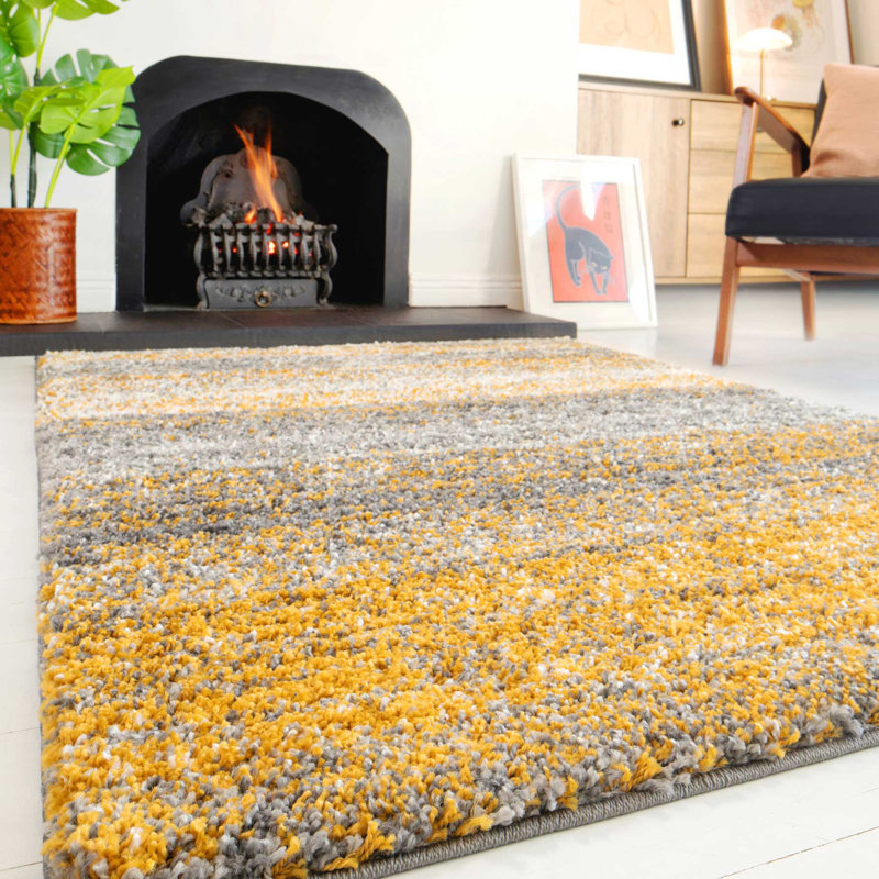 Hartung Machine Woven Ochre Indoor Rug, Rectangle 120 x 170cm