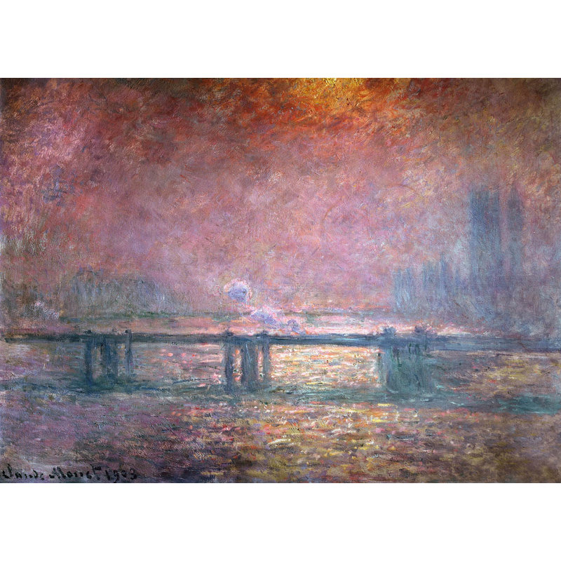 « the thames at charing cross, 1903 » par claude monet affiche, H 17 po x l 24 po