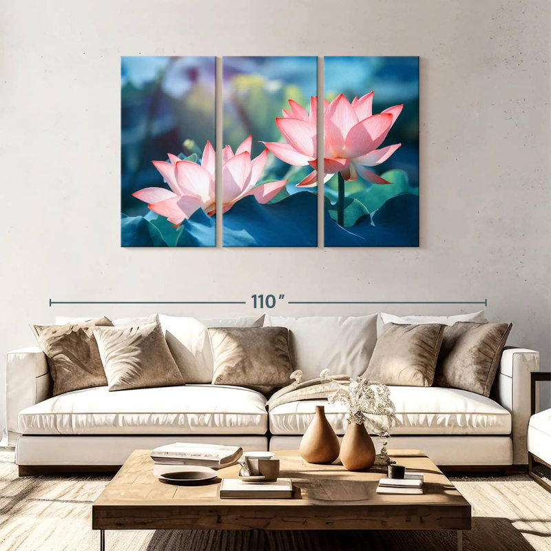 Fleurs de lotus Harnek, H 48 po x l 74 po