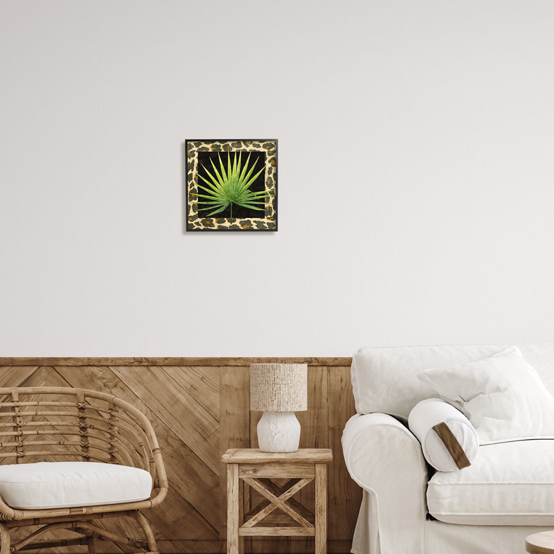"Leopard", feuille sur toile par Alonzo Saunders, impression, Giclée encadrée noir minuit, H 12 po x l 12 po x P 1,5 po
