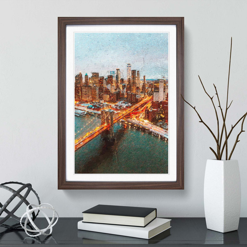 Heading to New York City - Framed Print, Walnut Framed, 36cm H x 27cm W x 2cm D