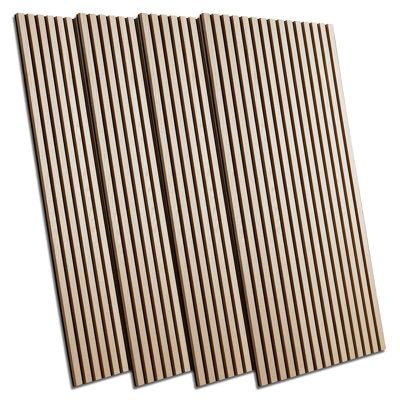Nivaldo 60cm x 120cm Wall Paneling in Matte Black/ Brown (4-pack)