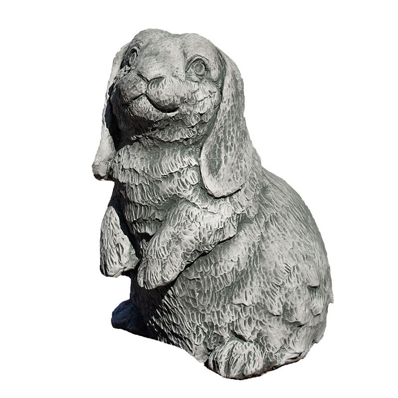 Lop-Eared Standing Bunny Statue, Alpine Stone