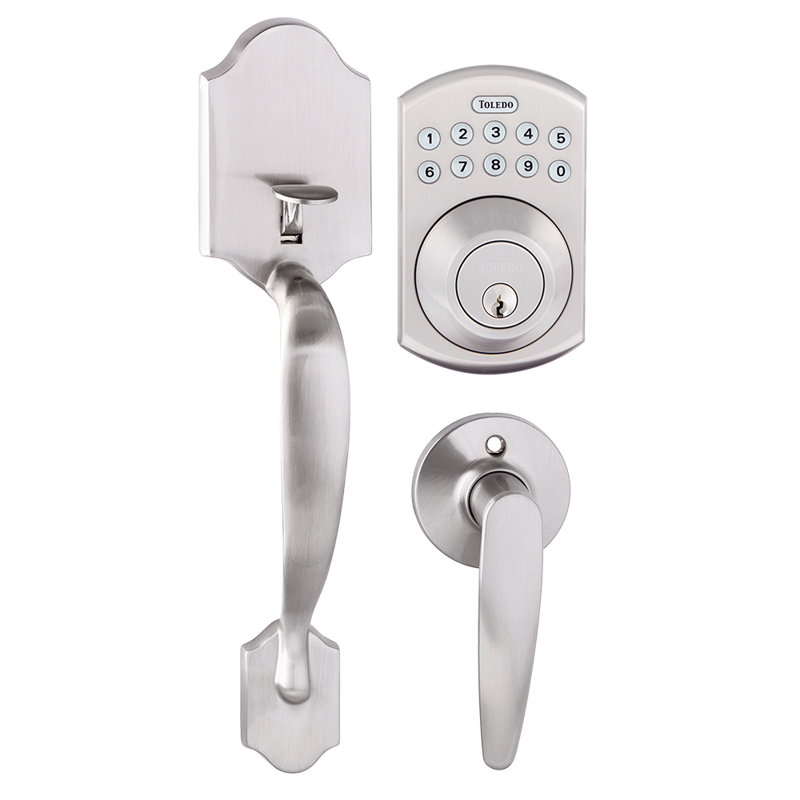 Córdoba Handleset with Electronic Deadbolt and Door Lever and Rosette