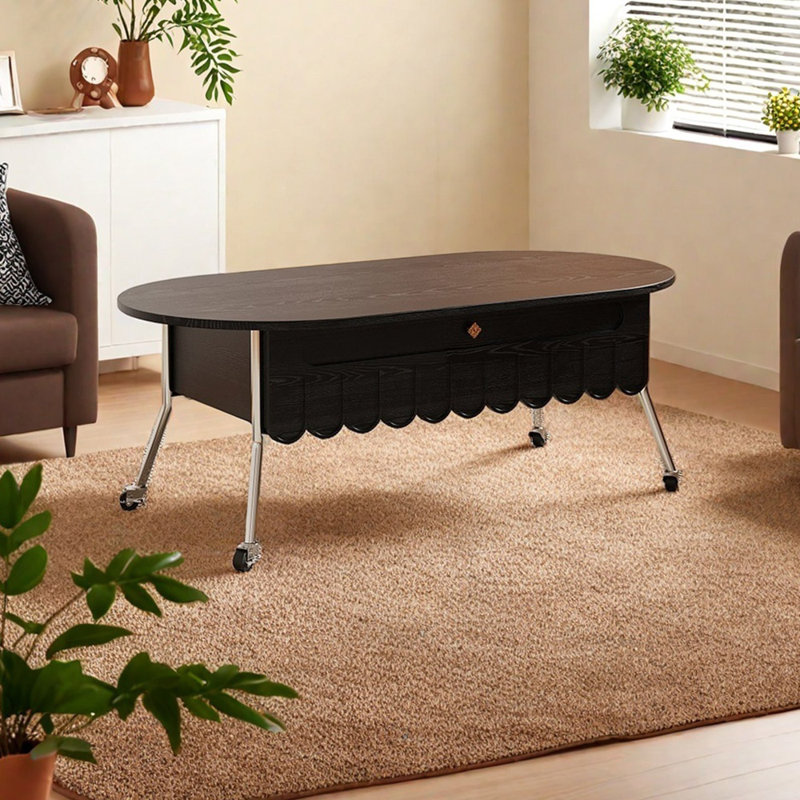 Table basse mobile ovale, Noir, noir, noir, noir