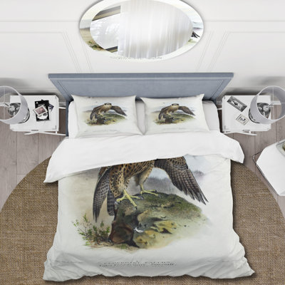 Ensemble de housse de couette traditionnel Vintage Bird Life VI - microfibre de polyester