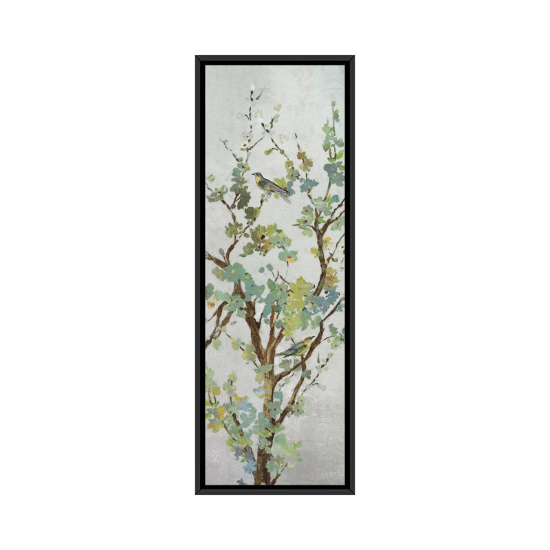 « sage branch ii », impression sur toile tendue, H 60 po x l 20 po x P 1,5 po, Cadre noir
